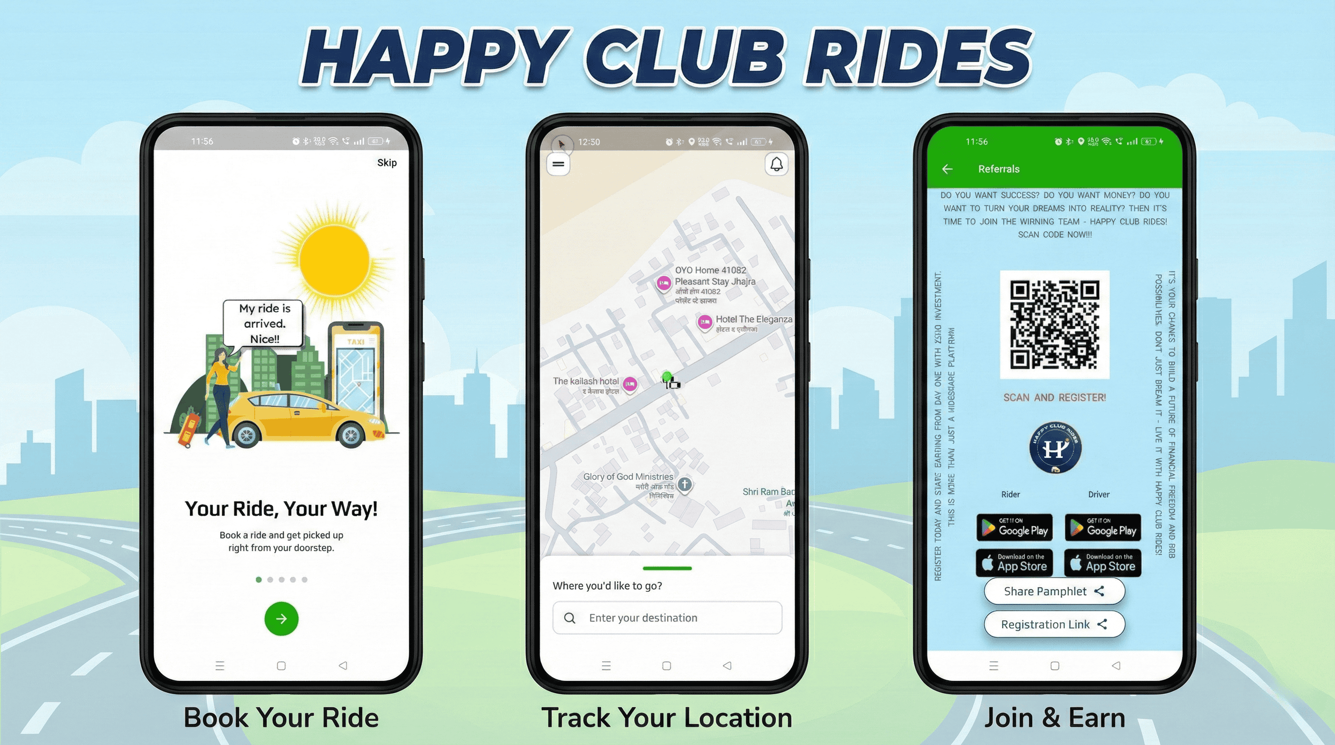 Happy Club Rides App